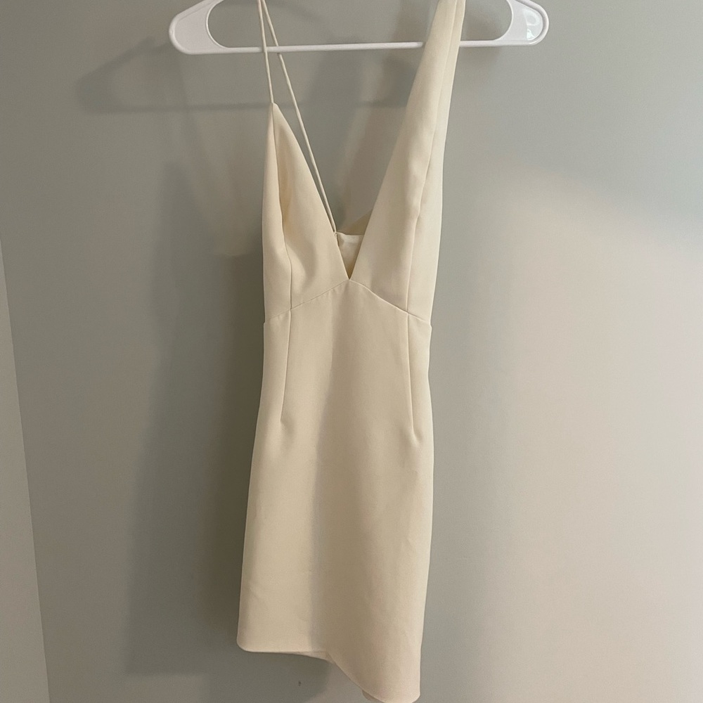 NWT Revolve NBD Bracken mini Dress Asymmetrical Off white size XS